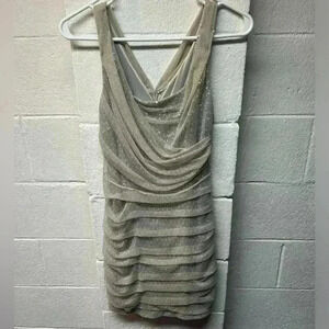 Express formal tan/sparkle dress